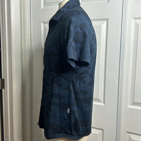 Stone Rose Blue Black Button Up M - Picture 3 of 5